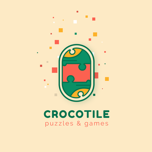 Puzzle design with the title 'Logo & branding for Crocotile - wooden jigsaw puzzles'