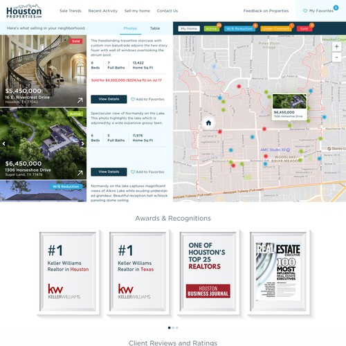 House website with the title 'Redesign for Keller Williams Real Estate Agent'