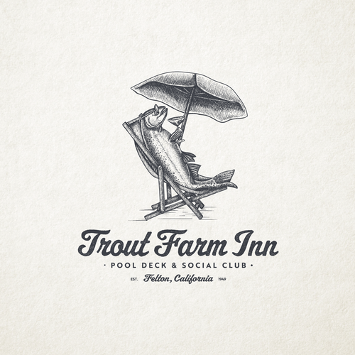 Pool logo with the title 'Trout Farm Inn'