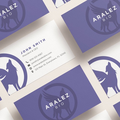 Purple brand with the title 'Business card for Pulitzer Prize Winner'