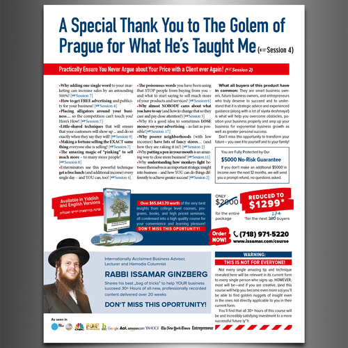 Advert design with the title 'Rabbi_Marketing'
