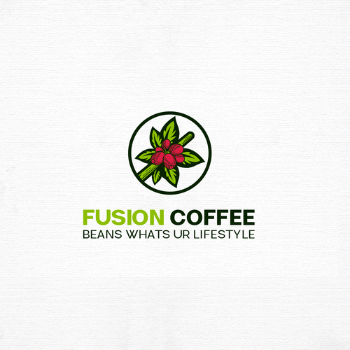 Fusion logo with the title 'fusion coffee logo'
