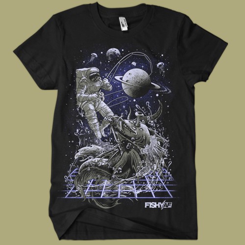 Astronaut t-shirt with the title 'Astronaut Fisherman'