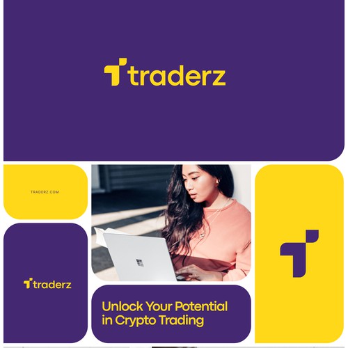 Trade design with the title 'Brand Identity concept for crypto trading courses'