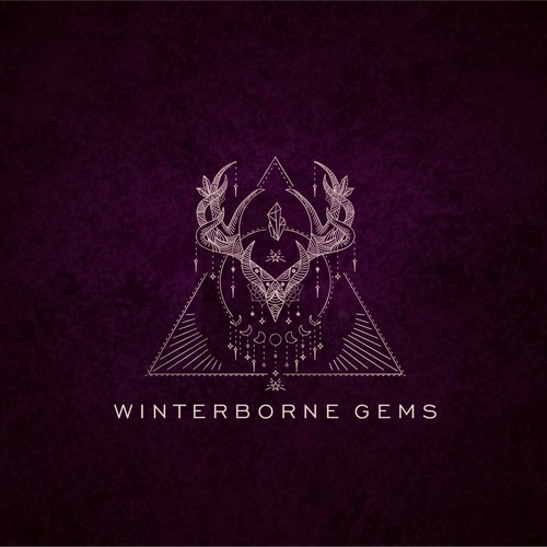 Crystals logo with the title 'Hand drawn design for  WinterborneGems'