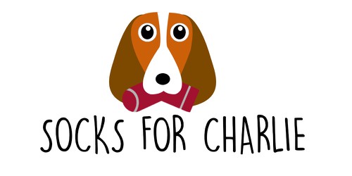 Pet care logo with the title 'create a logo for pet care services - socks for charlie, socksforcharlie.com'