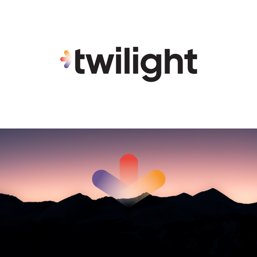 Neon blue safari logo with the title 'Twilight Logo Design'