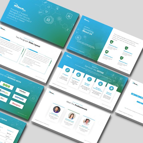 Slide design with the title 'PowerPoint design for  IT Company'