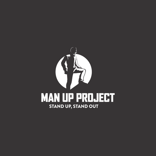 Masculine logo with the title 'Man Up Project'