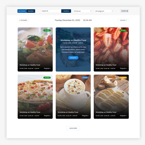 Calendar design with the title 'Web Design'