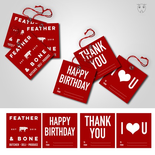 Eating design with the title 'Gift Label for F&B'