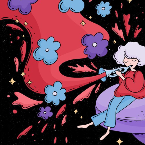 Plant illustration with the title 'Illustrations for a lighter'