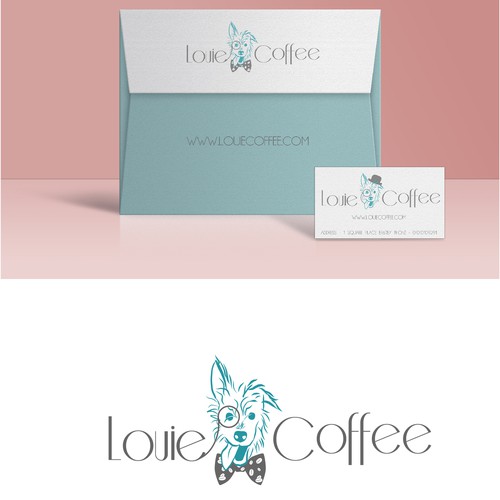 Coffee shop brand with the title 'Louie Coffee set'