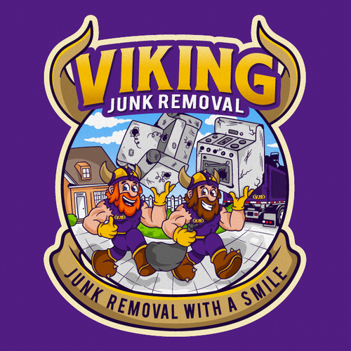 Viking ship logo with the title 'Viking Junk Removal'