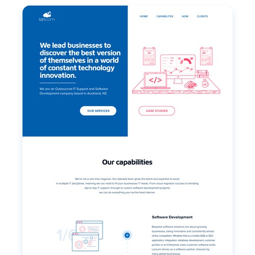 Development website with the title 'wep-page design for Lancom'