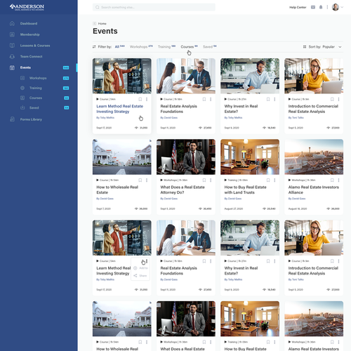 Accounting website with the title 'Platinum Membership Design'