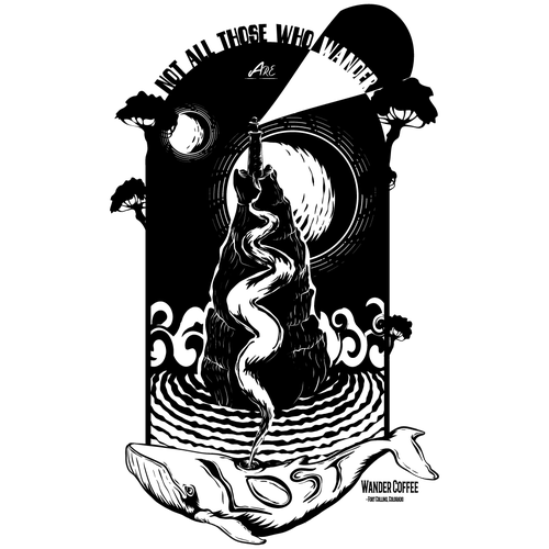 Whale t-shirt with the title 'Illustration -Coffee producer'