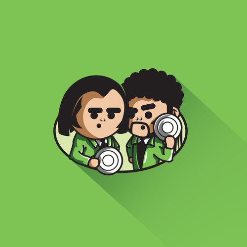 Funny logo with the title 'Disc Fiction Characters'