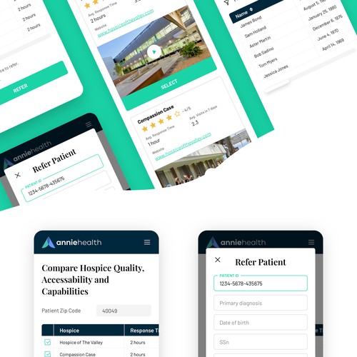 UI design with the title 'AnnieHealth App'