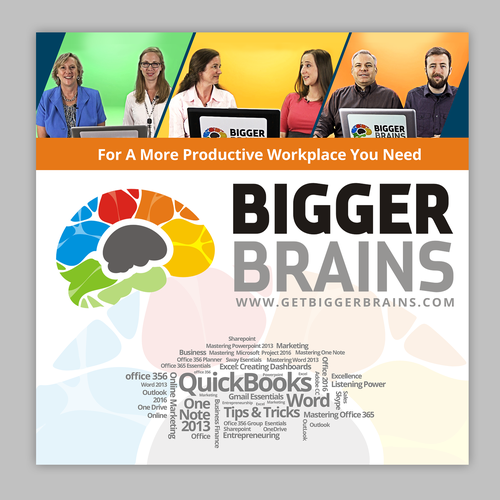 Trade show design with the title 'Eye catching business training backdrop'