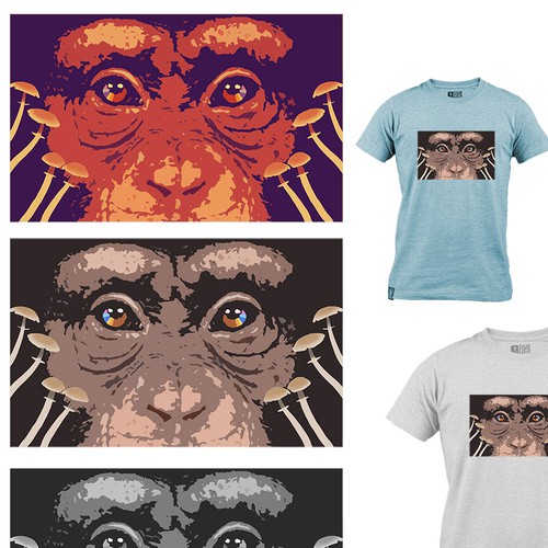 Stamp t-shirt with the title 'Chimp'