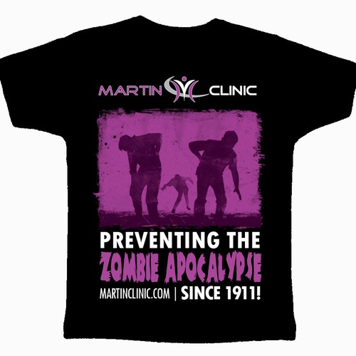 Zombie t-shirt with the title 'T-Shirt Design for Chiropractic Clinic'
