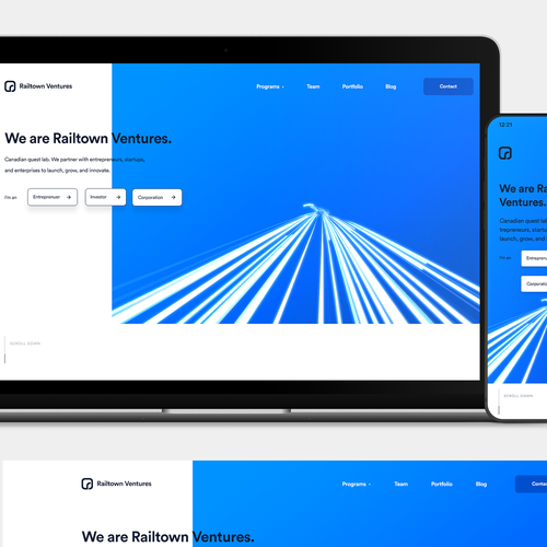Unique website with the title 'Railtown Ventures'