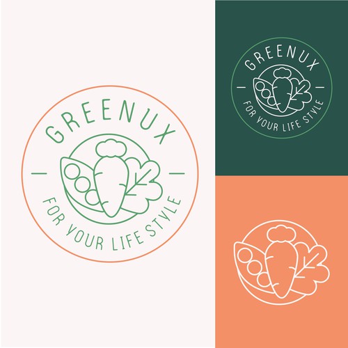 Vegetarian logo with the title 'Logo for Food & Drink Brand'
