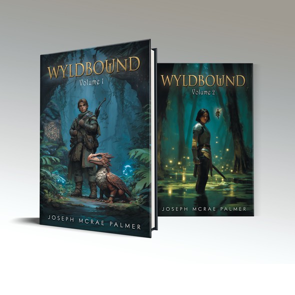 Aesthetic book cover with the title 'Beautiful set of covers for a fantasy duo.'