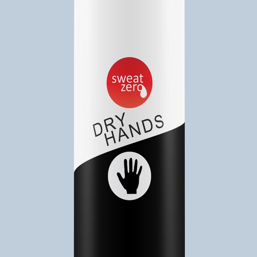 Can packaging with the title 'Spray can for Sweat Zero'