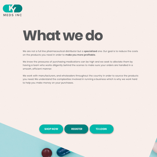 Medical website with the title 'Independent Retail Pharmacies'