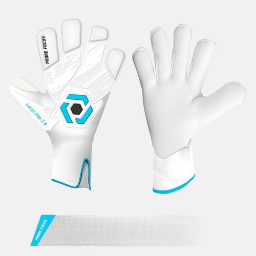 Football design with the title 'Prime Focus Goalkeeper Gloves'