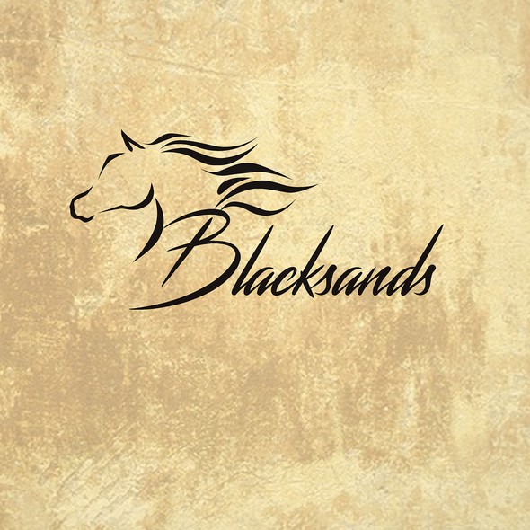 Equestrian logo with the title 'Sophisticated horse logo for Blacksands'