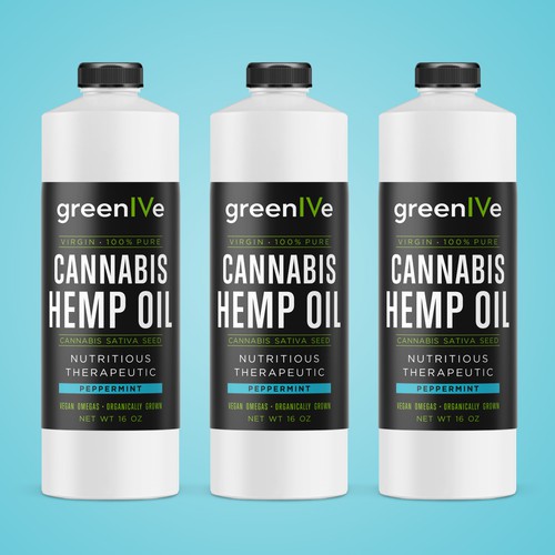 Oil design with the title 'Label design for Hemp Oil'