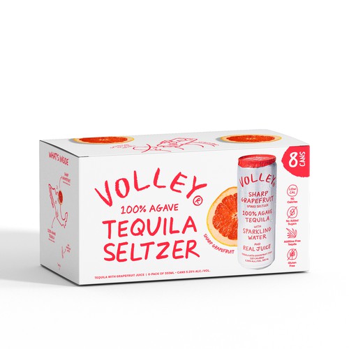 Can design with the title 'Volley - 100% Agave Tequila Seltzer'