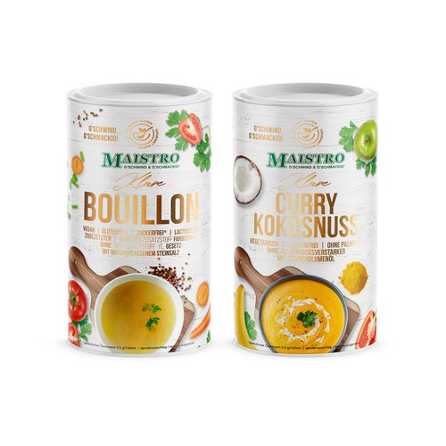 Gold packaging with the title 'Soup'