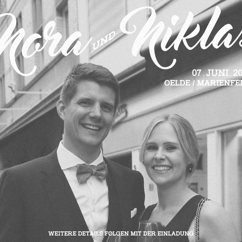 Formal design with the title 'Elegant 'Save the Date' wedding card'