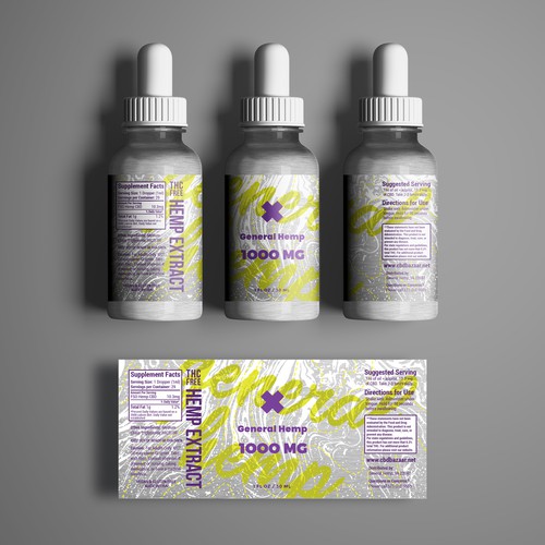 Contemporary label with the title 'CBD Oil Label Concept'