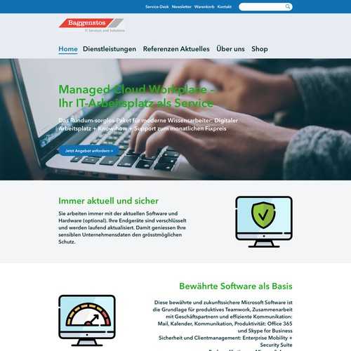 Cloud computing design with the title 'Landing Page Design'