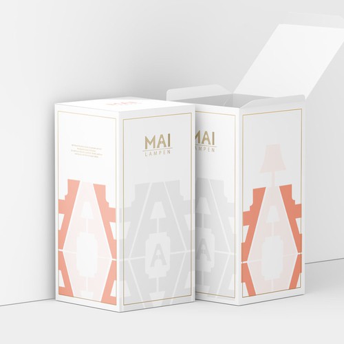 Orange packaging with the title 'Lamp box design'
