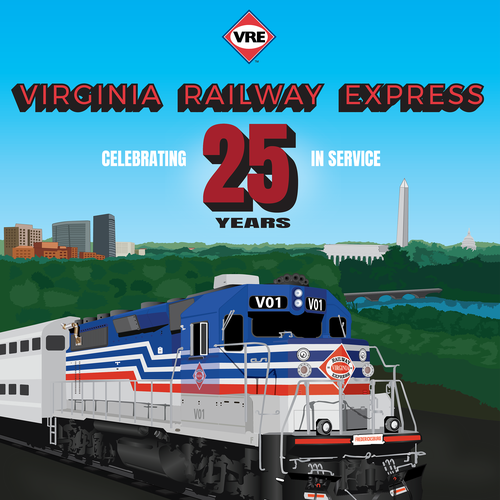 Railway design with the title 'Poster for Virginia railway express'