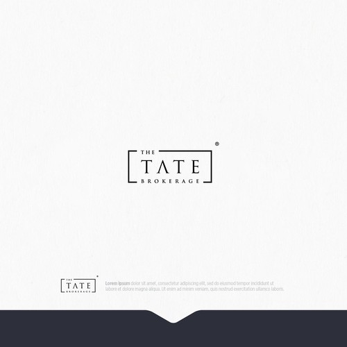 Signage logo with the title 'Logo & brand identity pack for 'The Tate Brokerage'