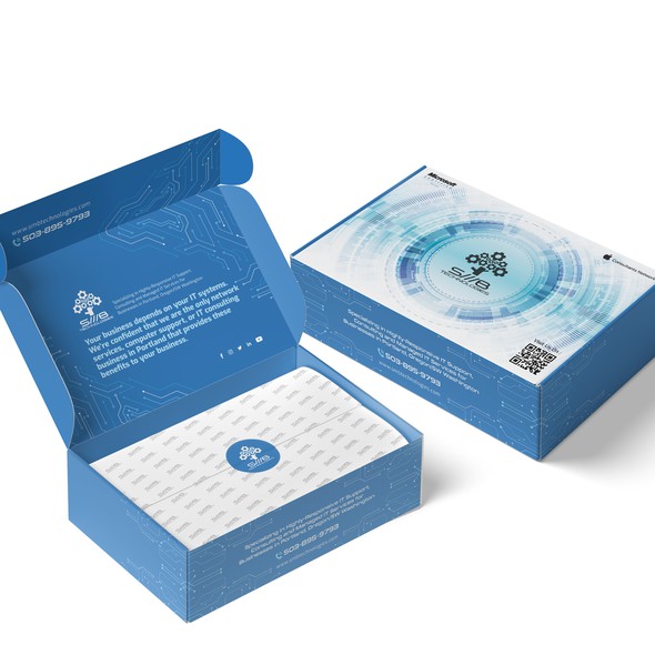 Mailer box packaging with the title 'Gift box IT Company in USA'