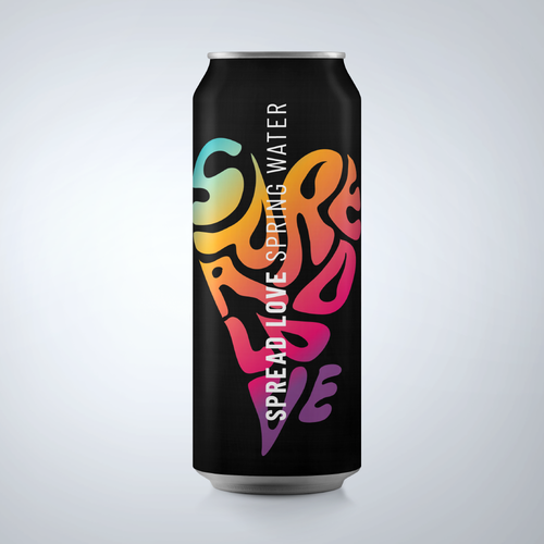 Water label with the title 'Spread Love Spring Water-Label design'