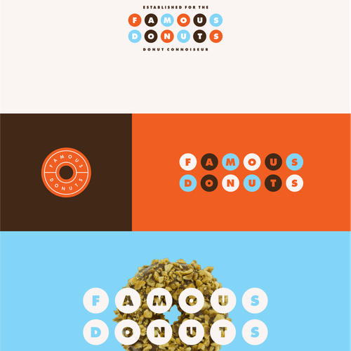 Donut design with the title 'Famous Donuts'