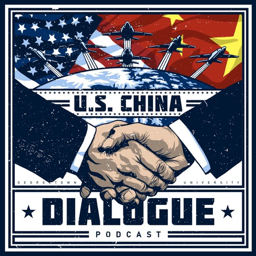 Detailed artwork with the title 'Propaganda-Style Cover Art for a Podcast'