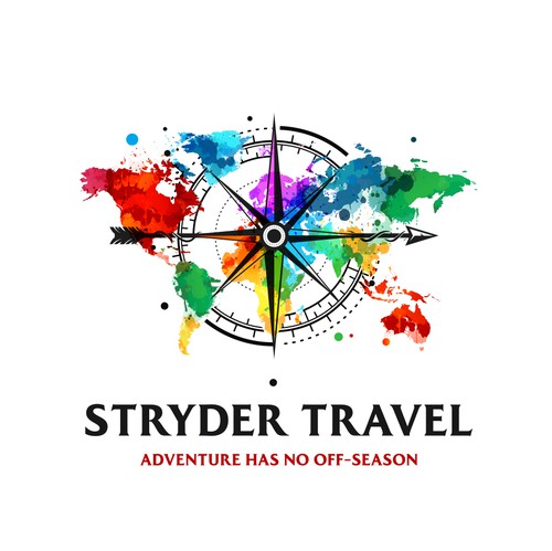 Map brand with the title 'Colourful Stryder Travel logo'