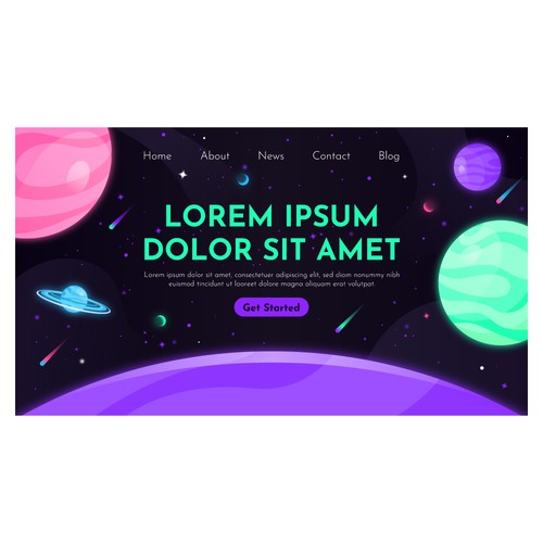 Space artwork with the title 'Web Design Space'