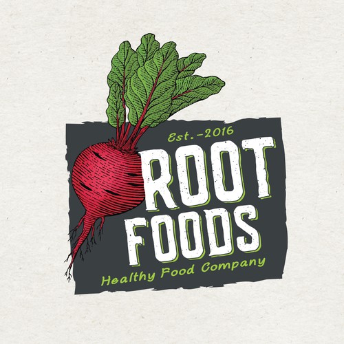 Ketchup logo with the title 'Logo concept for Root Foods'