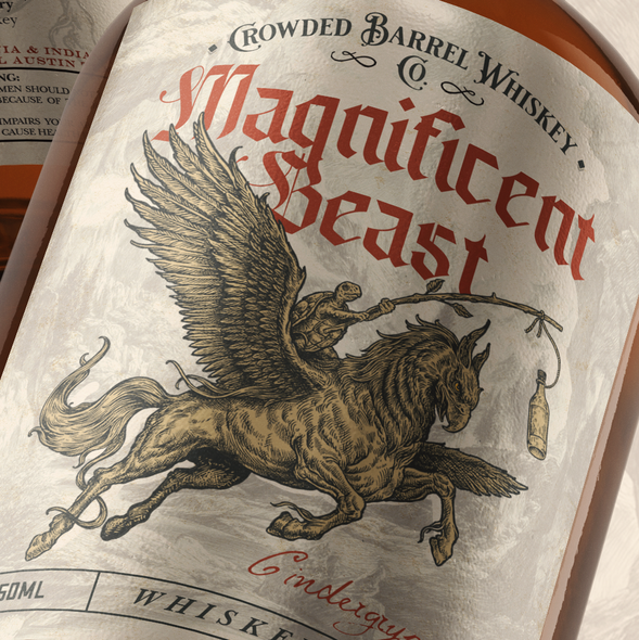 Label with the title 'Magnificent Beast Cindergryph'